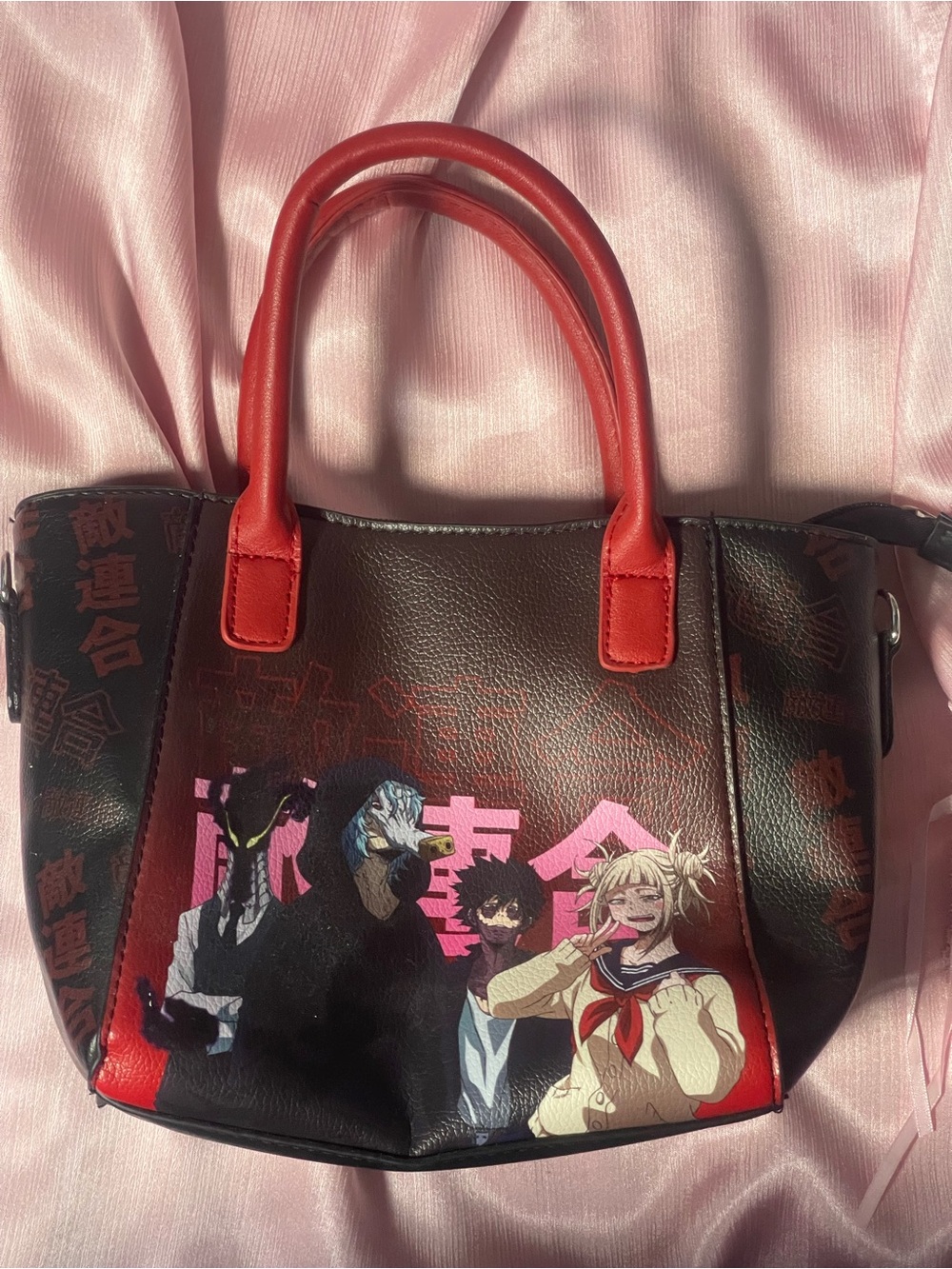 my hero academia purse, league of villains Anime-Print Red & Black bag